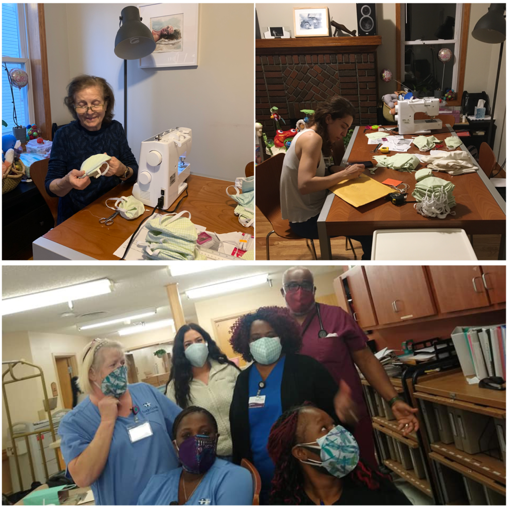 Harris E. PDI employee makes mask during COVID-19